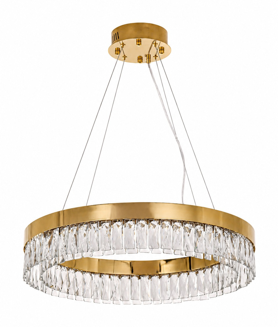 Lampa wisząca ALEXIS 60 cm - żyrandol złoty kryształowy - obrazek 8
