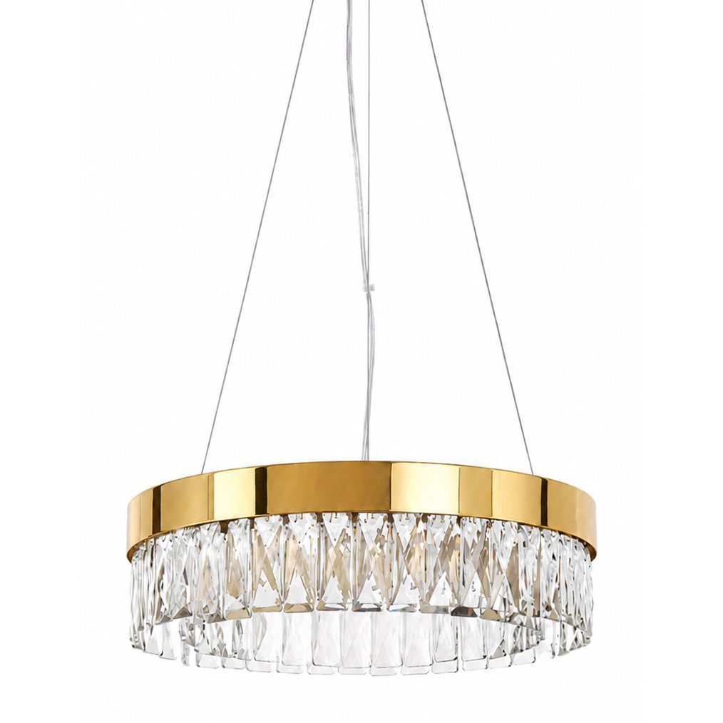 Lampa wisząca ALEXIS 60 cm - żyrandol złoty kryształowy - obrazek 9