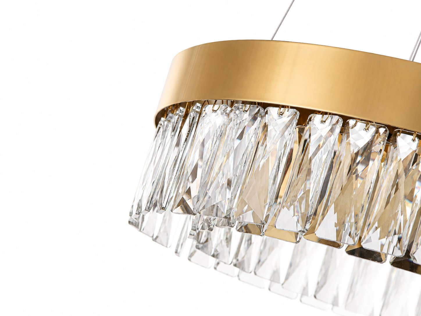 Lampa wisząca ALEXIS 60 cm - żyrandol złoty kryształowy - obrazek 10