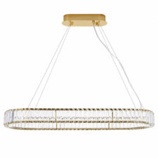 Lampa wisząca ADONIS 100 cm - elegancki żyrandol w złocie i krysztale