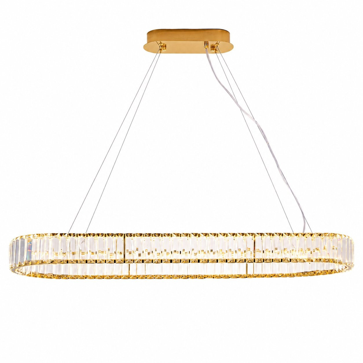 Lampa wisząca ADONIS 100 cm - elegancki żyrandol w złocie i krysztale - obrazek 9
