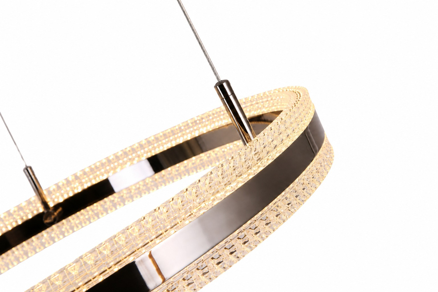 Lampa wisząca ARKADIA LED 80 cm - tytanowa z kryształowym pierścieniem - obrazek 11