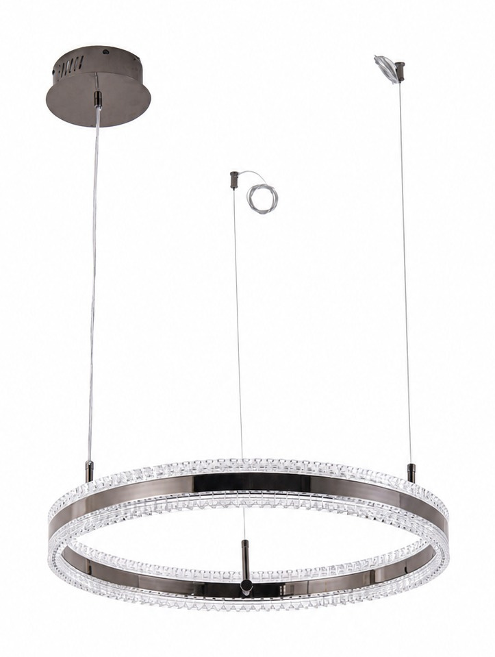 Lampa wisząca ARKADIA LED 60 cm - tytanowa z kryształowym pierścieniem - obrazek 13