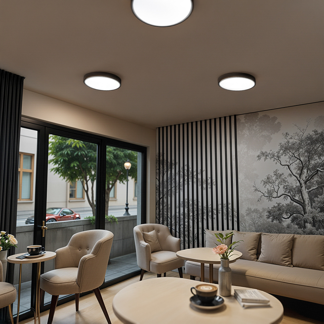 Plafon natynkowy LED 40cm Okrągły BB03 40W 4000K z czujnikiem czarny - obrazek 7