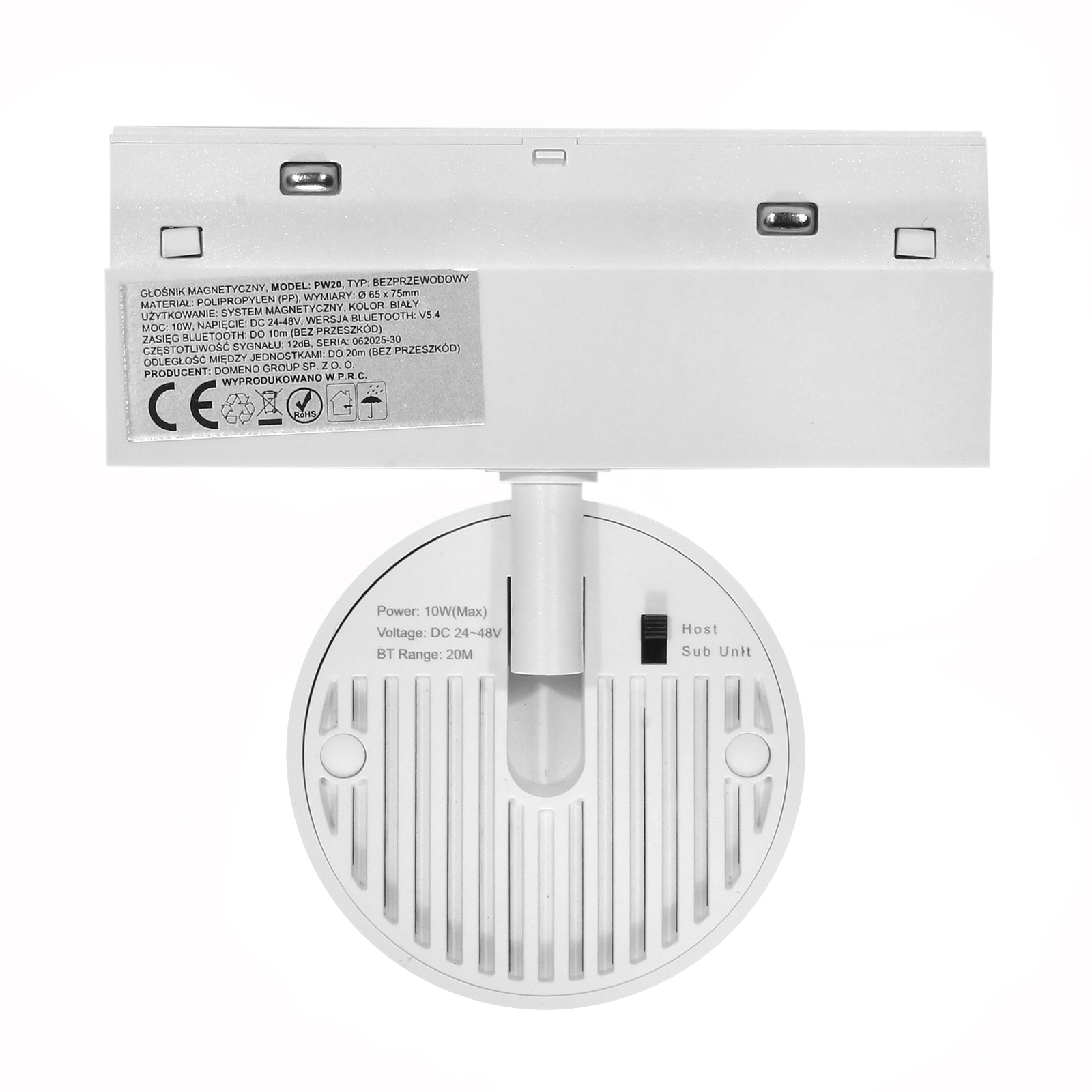 Głośnik magnetyczny 10W PW20 biały - obrazek 4