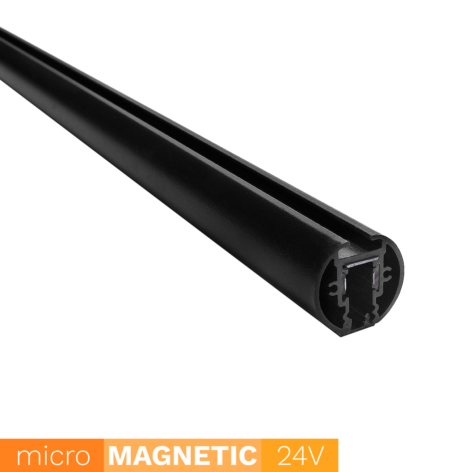 Szyna Magnetyczna Natynkowa okrągła UN5-O Micro Magnetic 200cm czarna