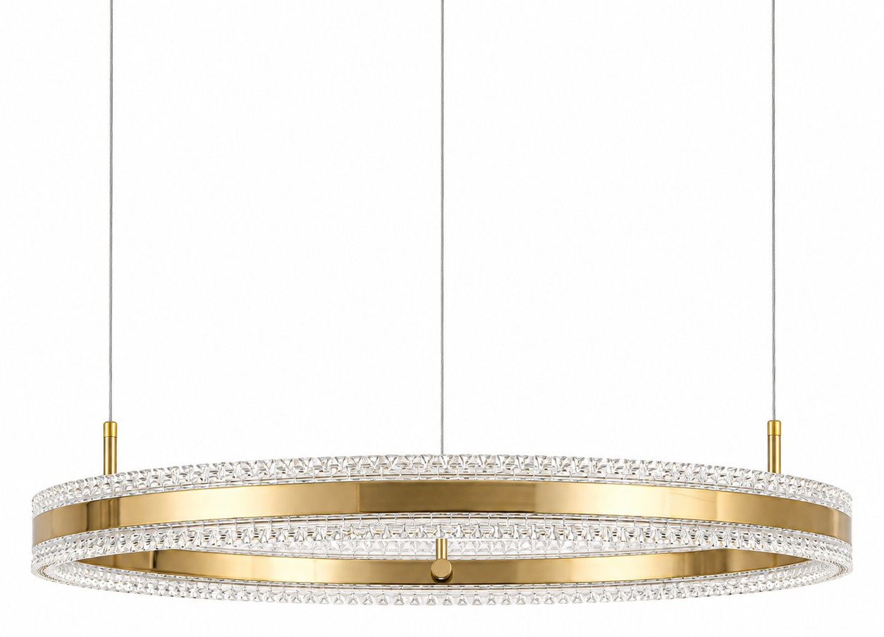 Lampa wisząLampa wisząca ARKADIA LED 80 cm - złoty połysk z kryształowym pierścieniem - obrazek 10