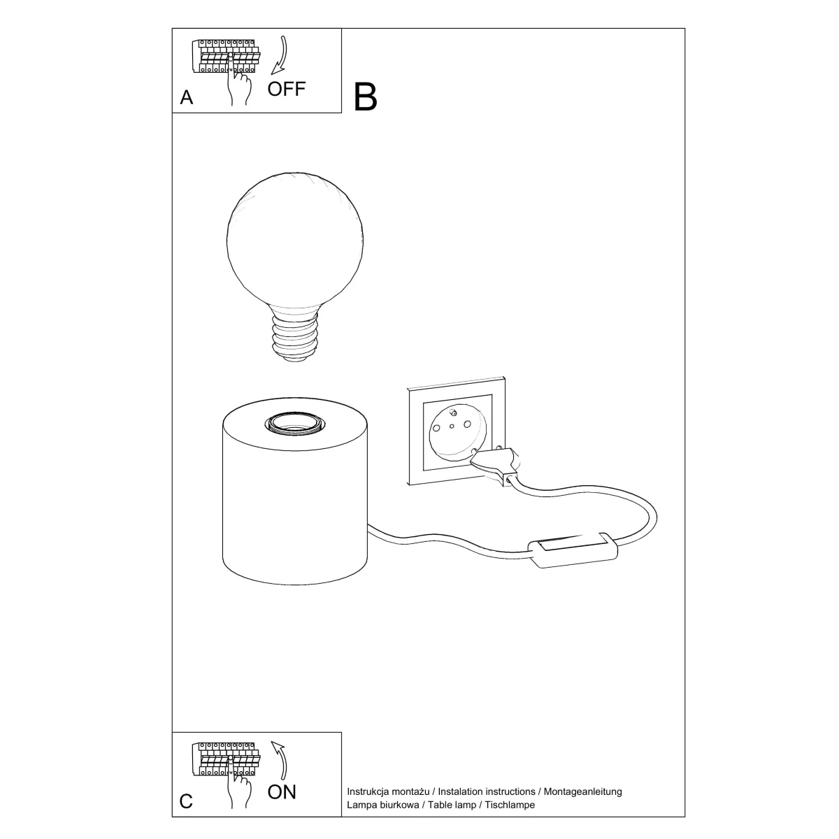 Lampa biurkowa SALGADO beton - obrazek 9