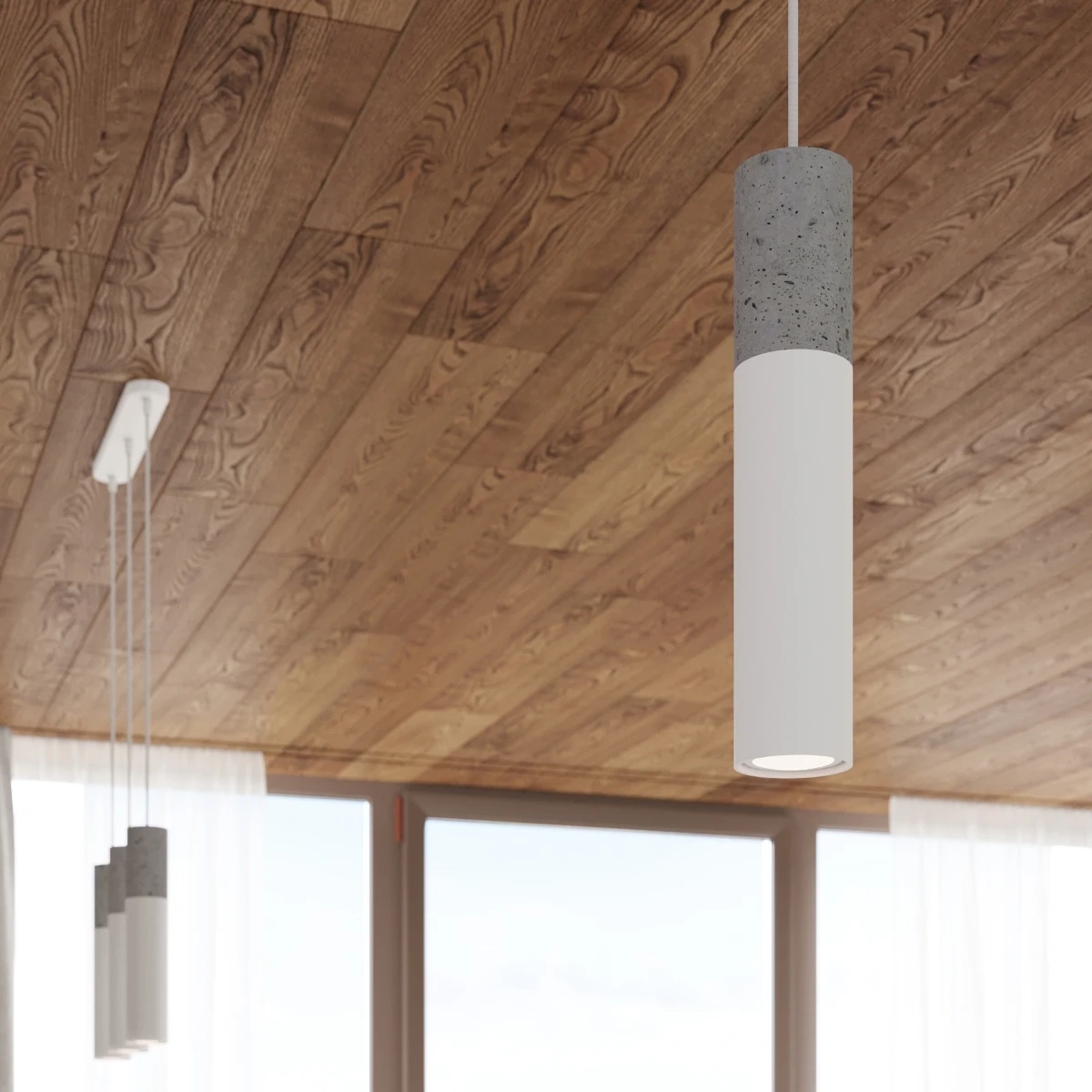 Lampa wisząca BORGIO 2 biały - obrazek 5