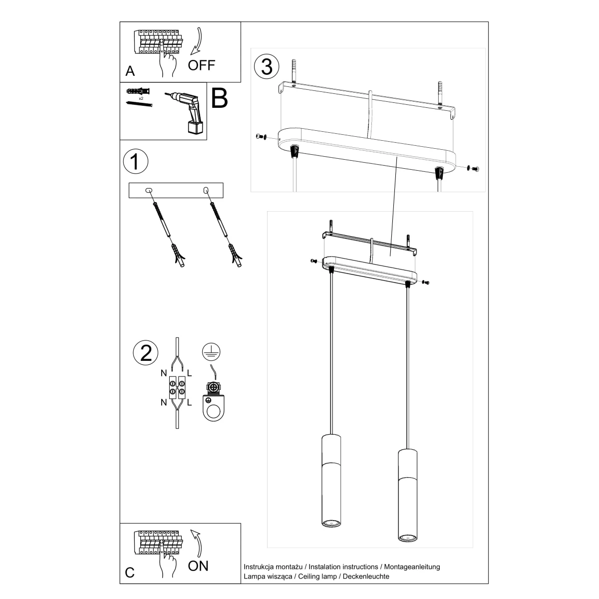 Lampa wisząca BORGIO 2 biały - obrazek 9