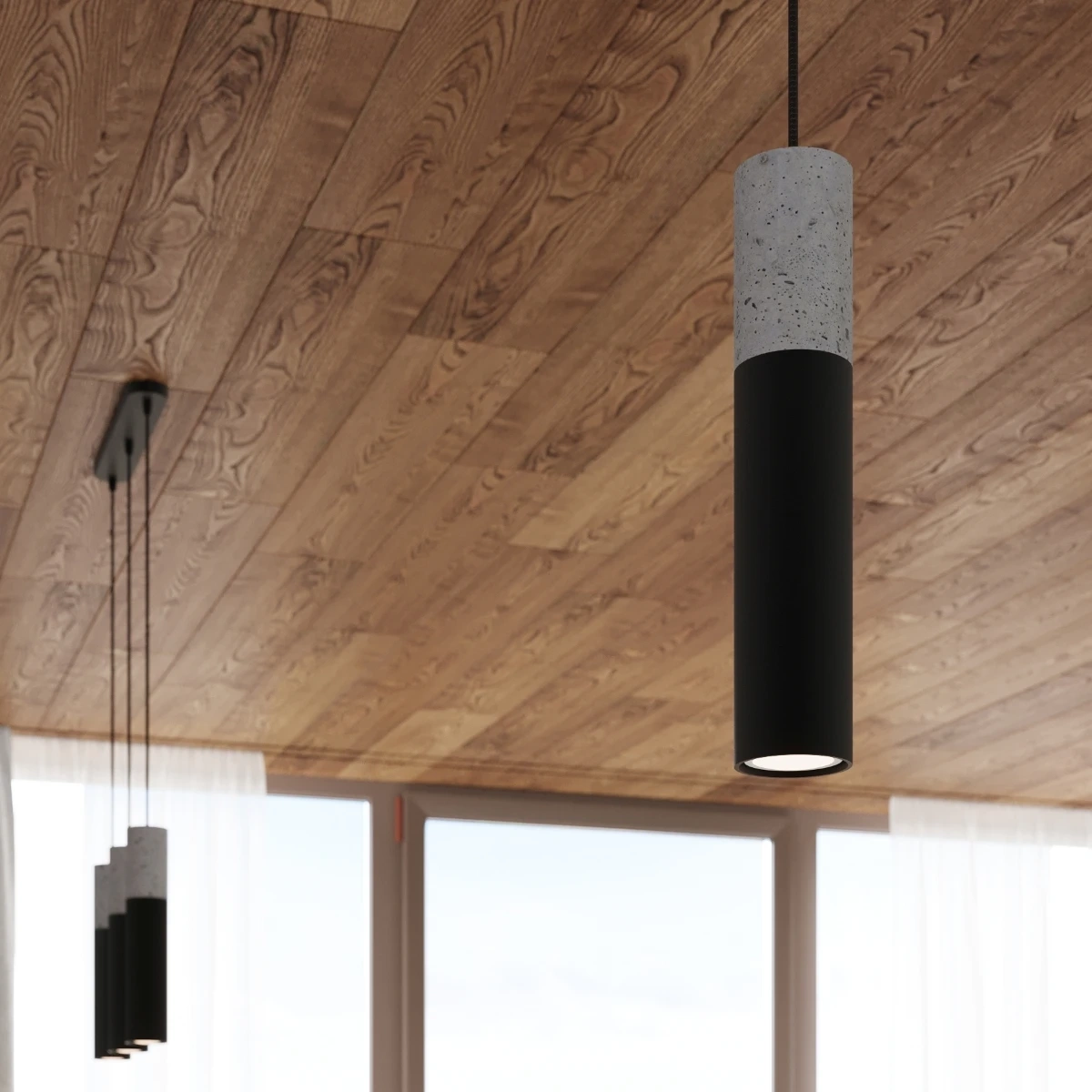 Lampa wisząca BORGIO 2 czarny - obrazek 5