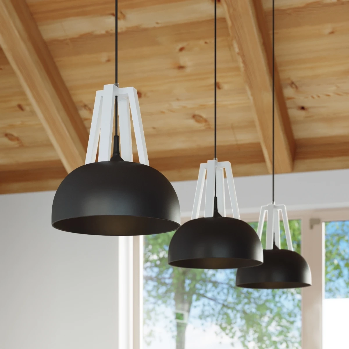 Lampa wisząca CASCO czarna/biała - obrazek 5