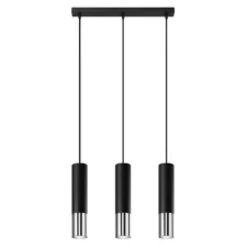 Lampa wisząca LOOPEZ 3L czarny/chrom