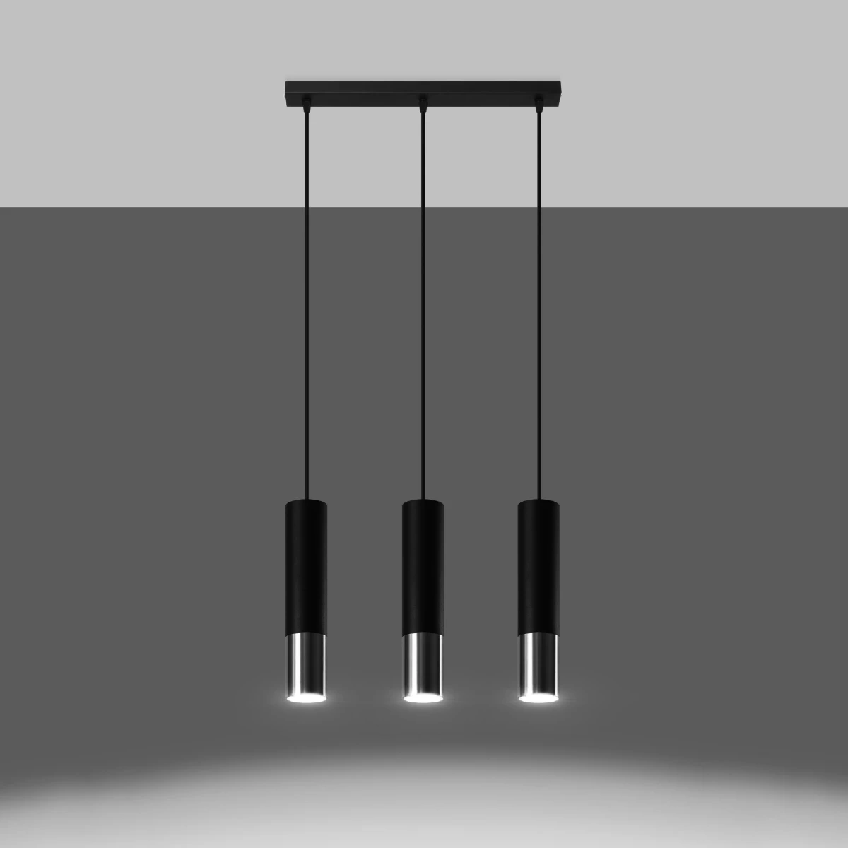 Lampa wisząca LOOPEZ 3L czarny/chrom - obrazek 7