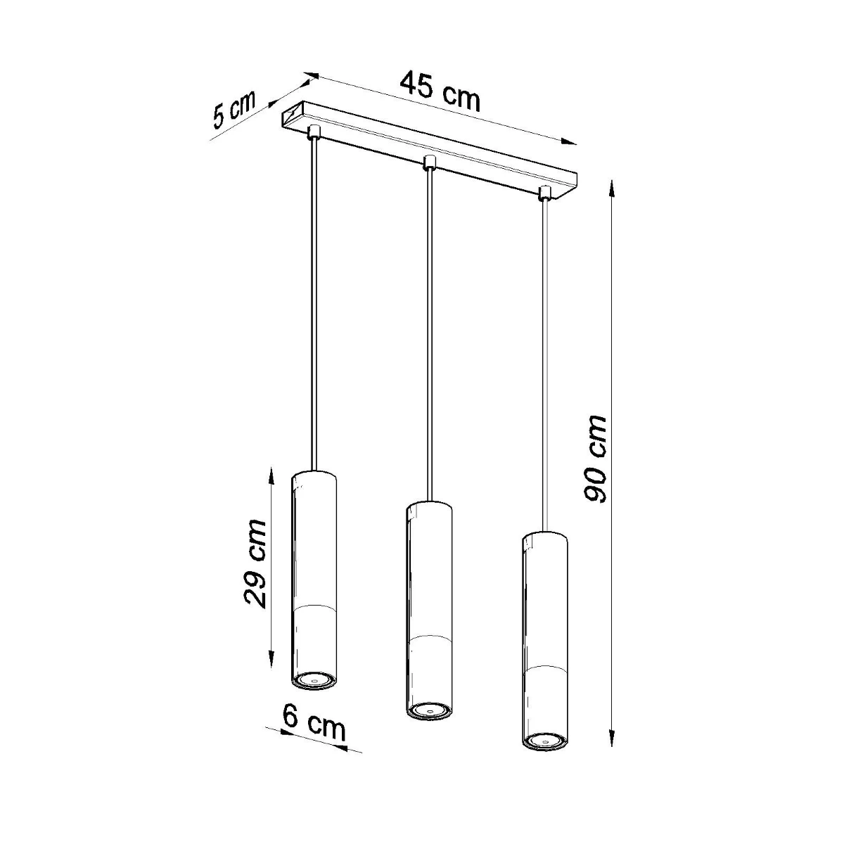 Lampa wisząca LOOPEZ 3L czarny/chrom - obrazek 8