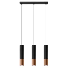 Lampa wisząca LOOPEZ 3L czarny/miedź