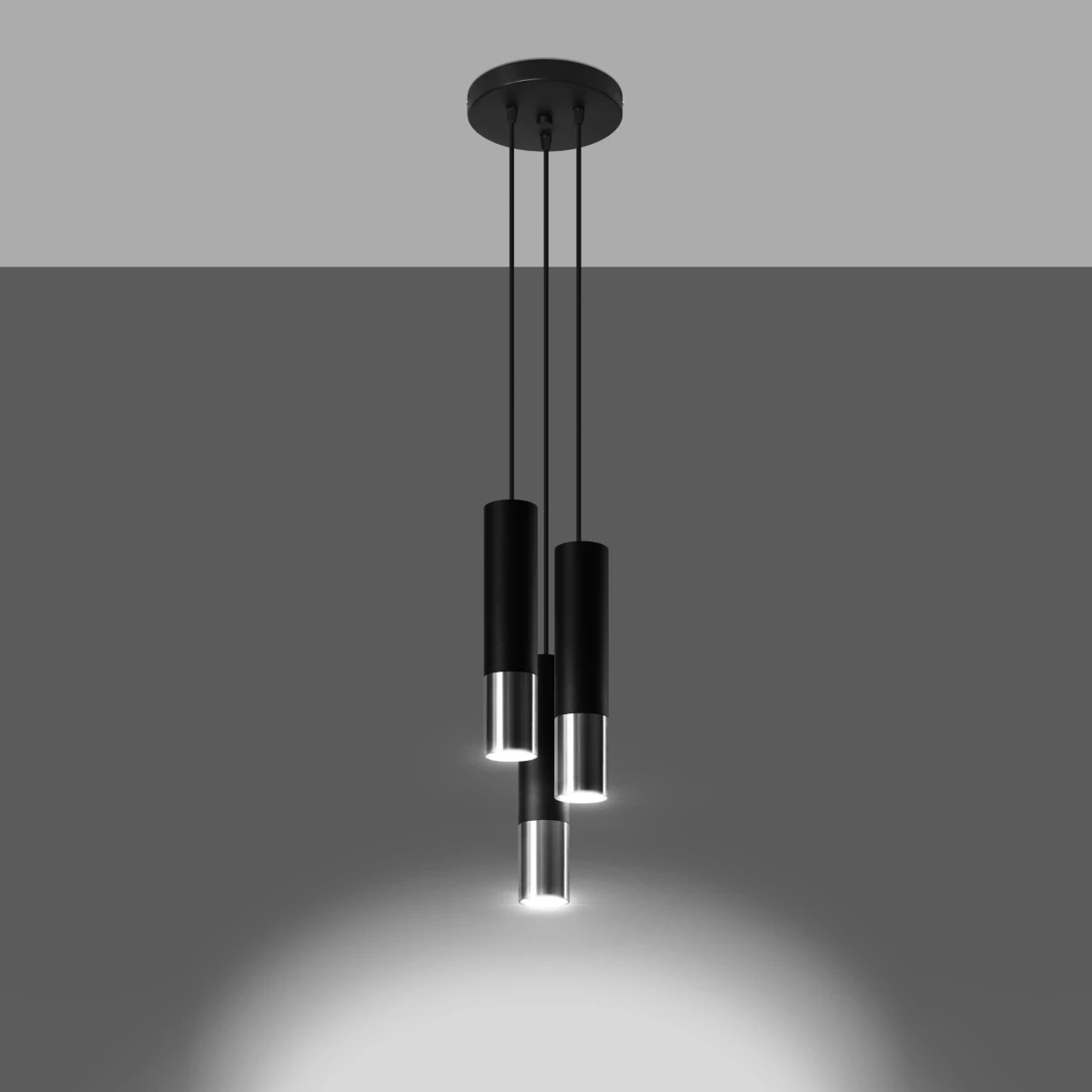 Lampa wisząca LOOPEZ 3P czarny/chrom - obrazek 7