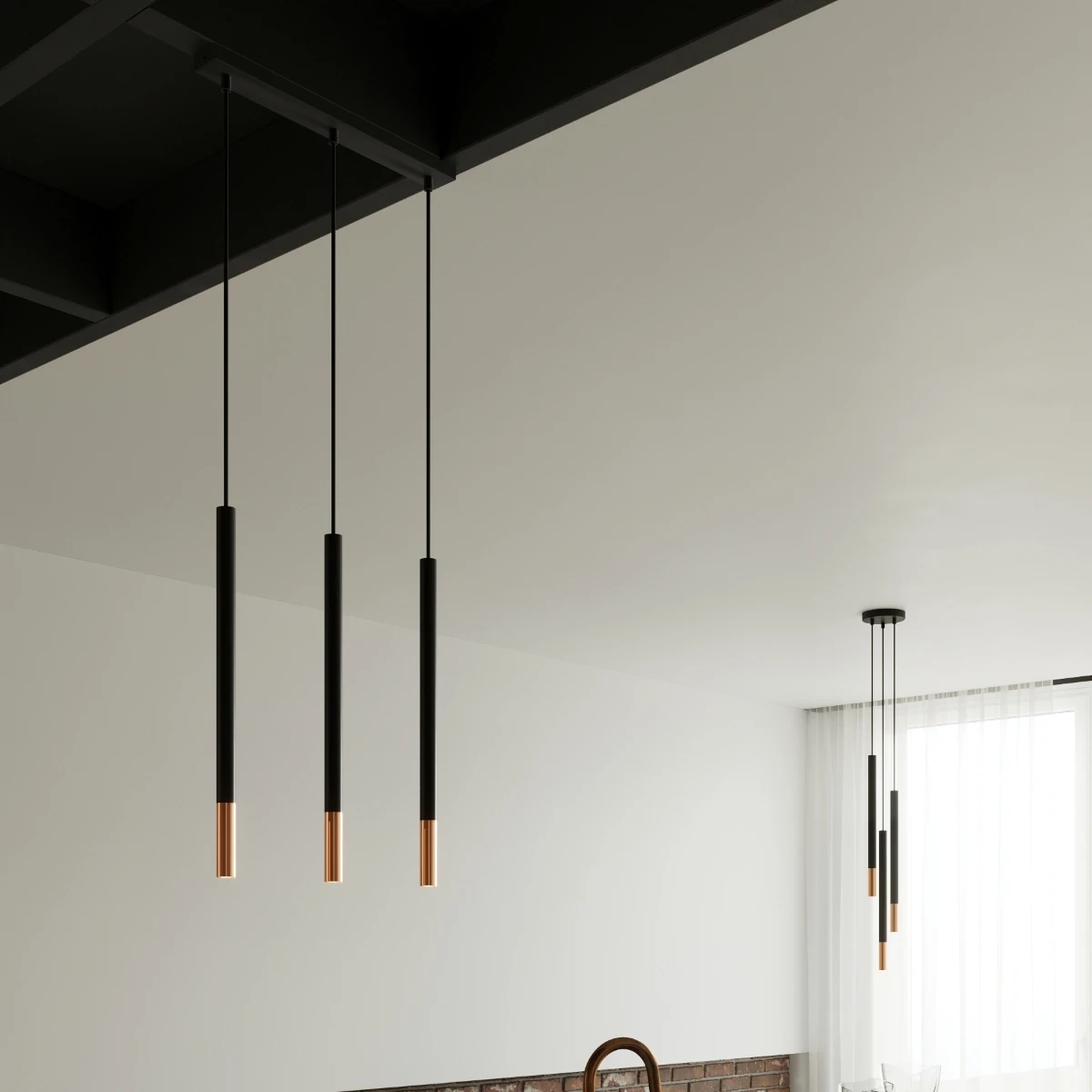 Lampa wisząca MOZAICA 3L czarny/miedź - obrazek 5