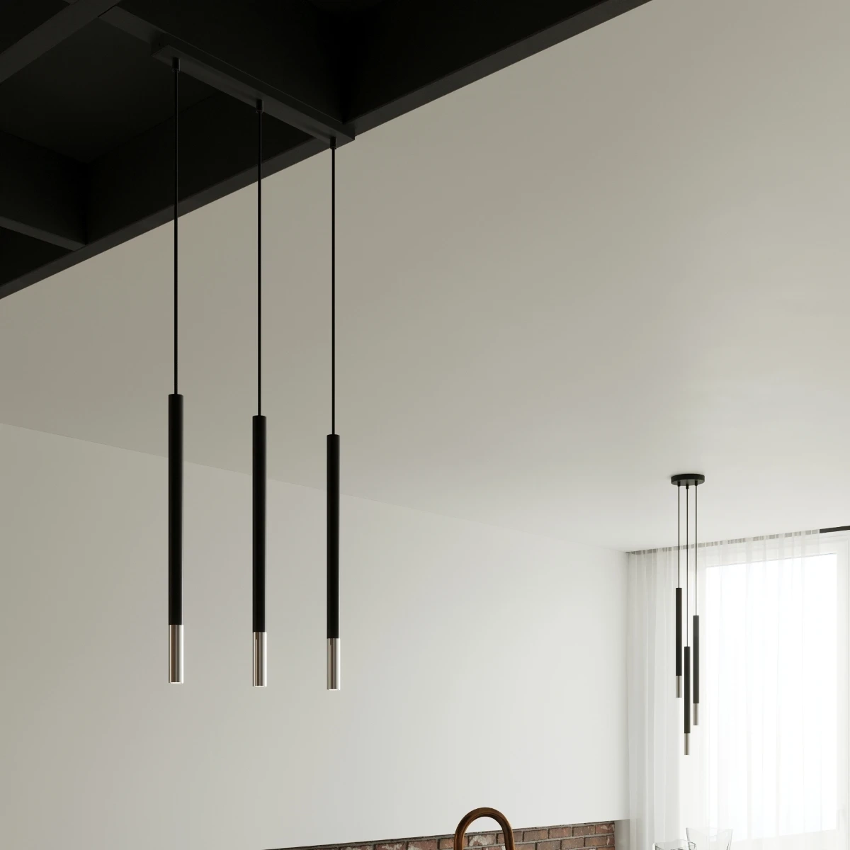 Lampa wisząca MOZAICA 3L czarny/chrom - obrazek 5