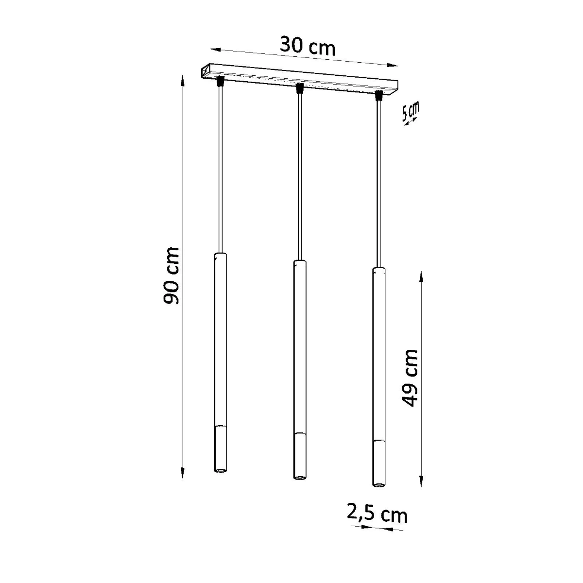 Lampa wisząca MOZAICA 3L czarny/chrom - obrazek 8