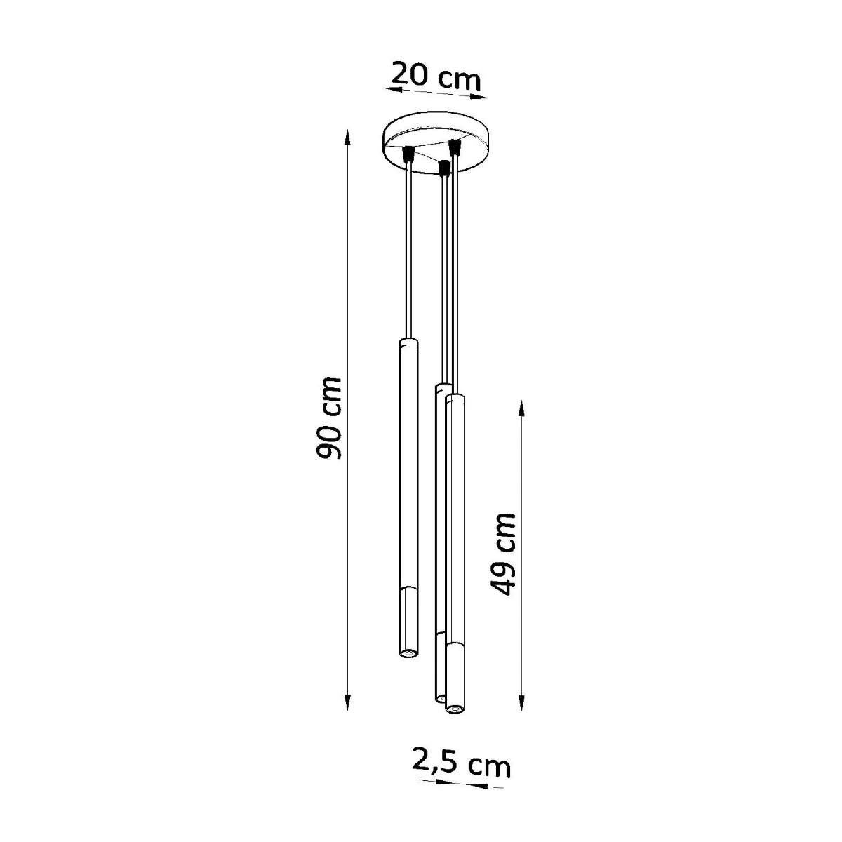 Lampa wisząca MOZAICA 3P czarny/złoto - obrazek 8
