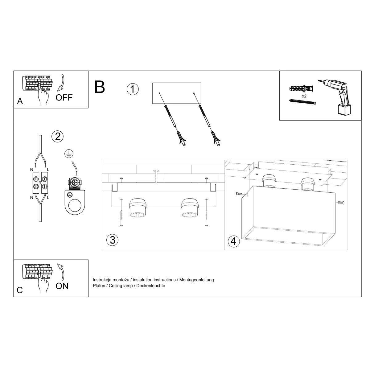 Plafon QUAD MAXI czarny - obrazek 10