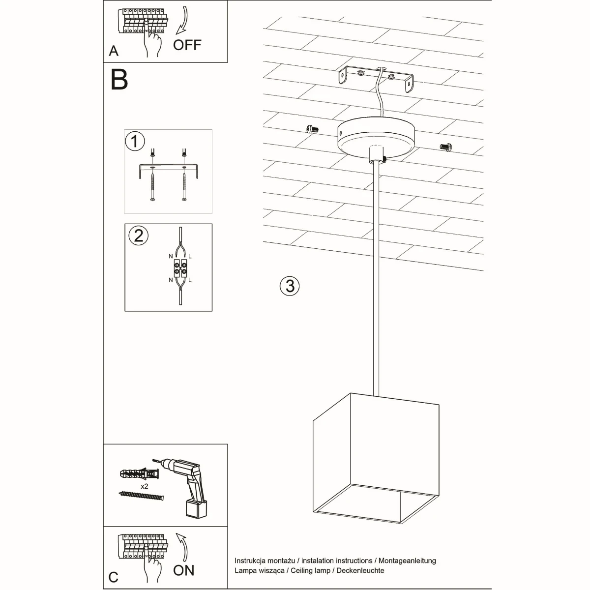 Lampa wisząca QUAD 1 biały - obrazek 10
