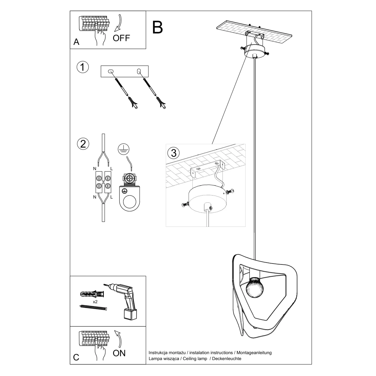 Lampa wisząca TRES czarna - obrazek 9