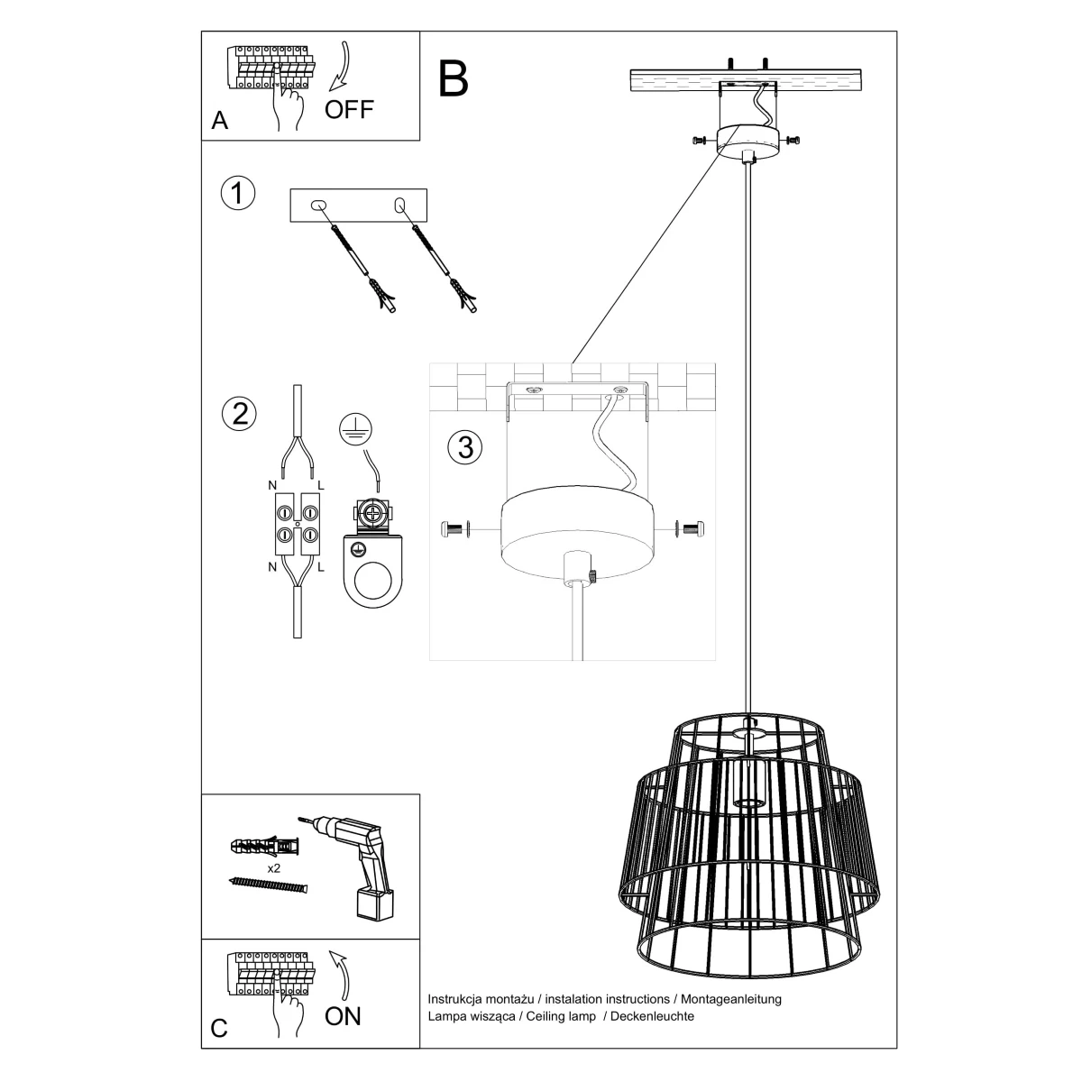 Lampa wisząca GATE czarny - obrazek 9