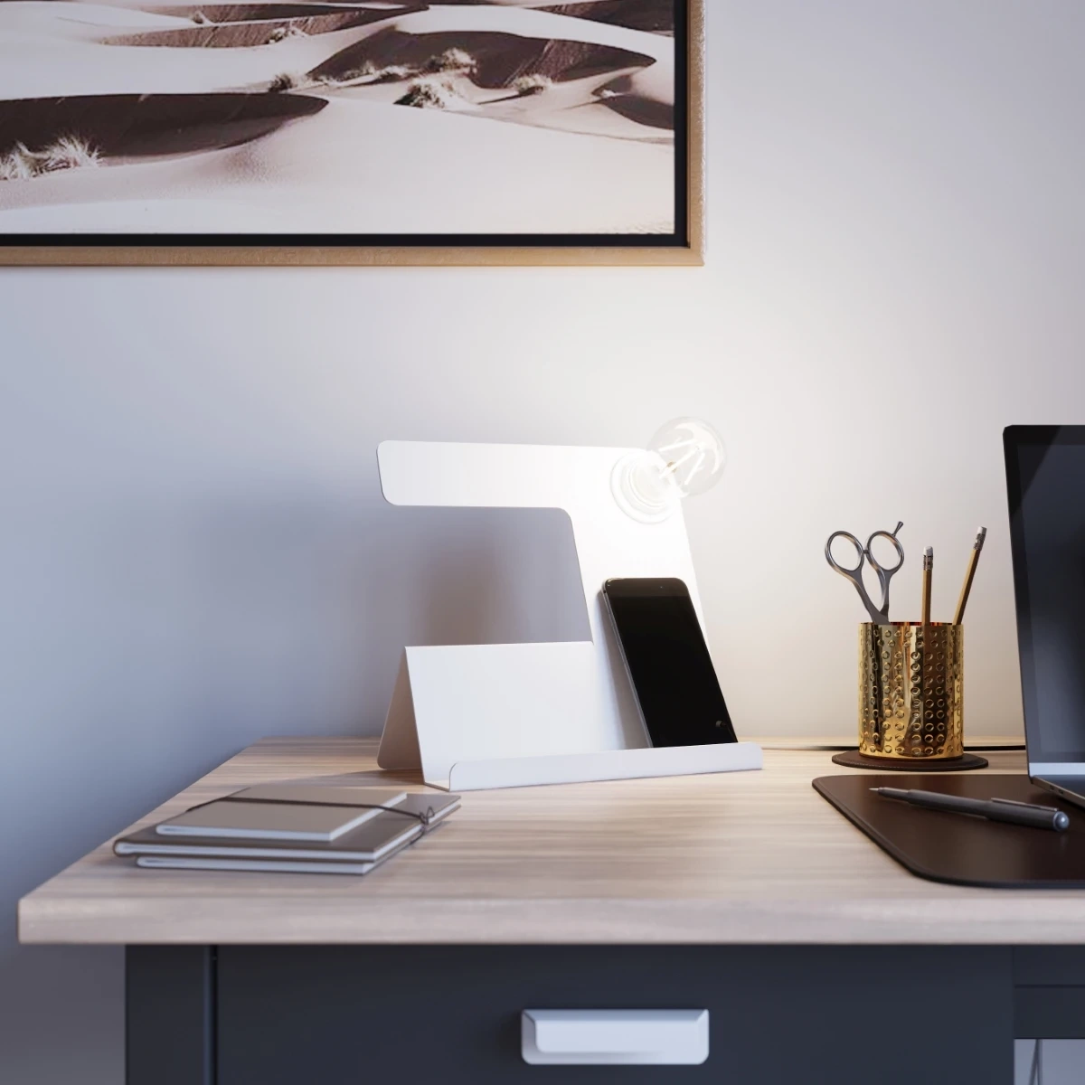 Lampa biurkowa INCLINE biała - obrazek 4
