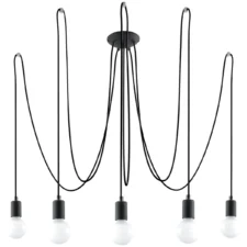 Żyrandol EDISON 5 czarny