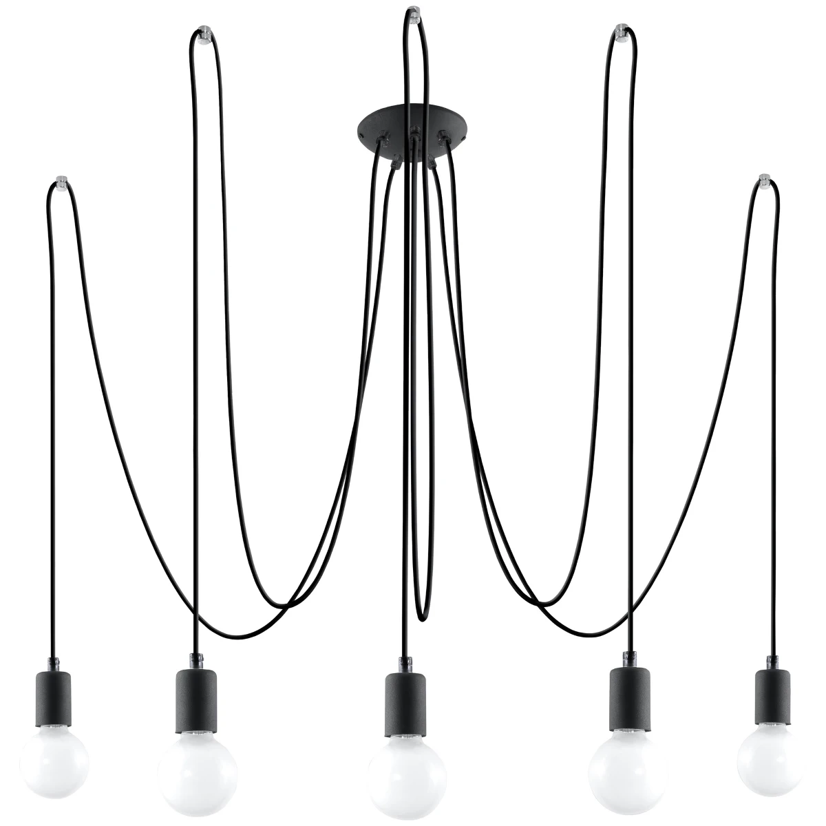 Żyrandol EDISON 5 czarny