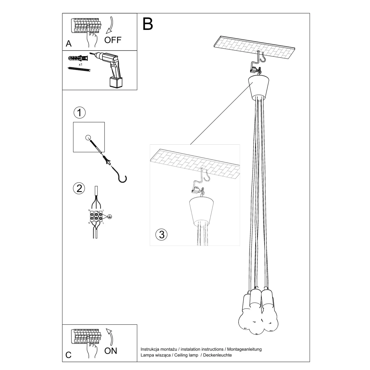Lampa wisząca DIEGO 5 żółta - obrazek 12