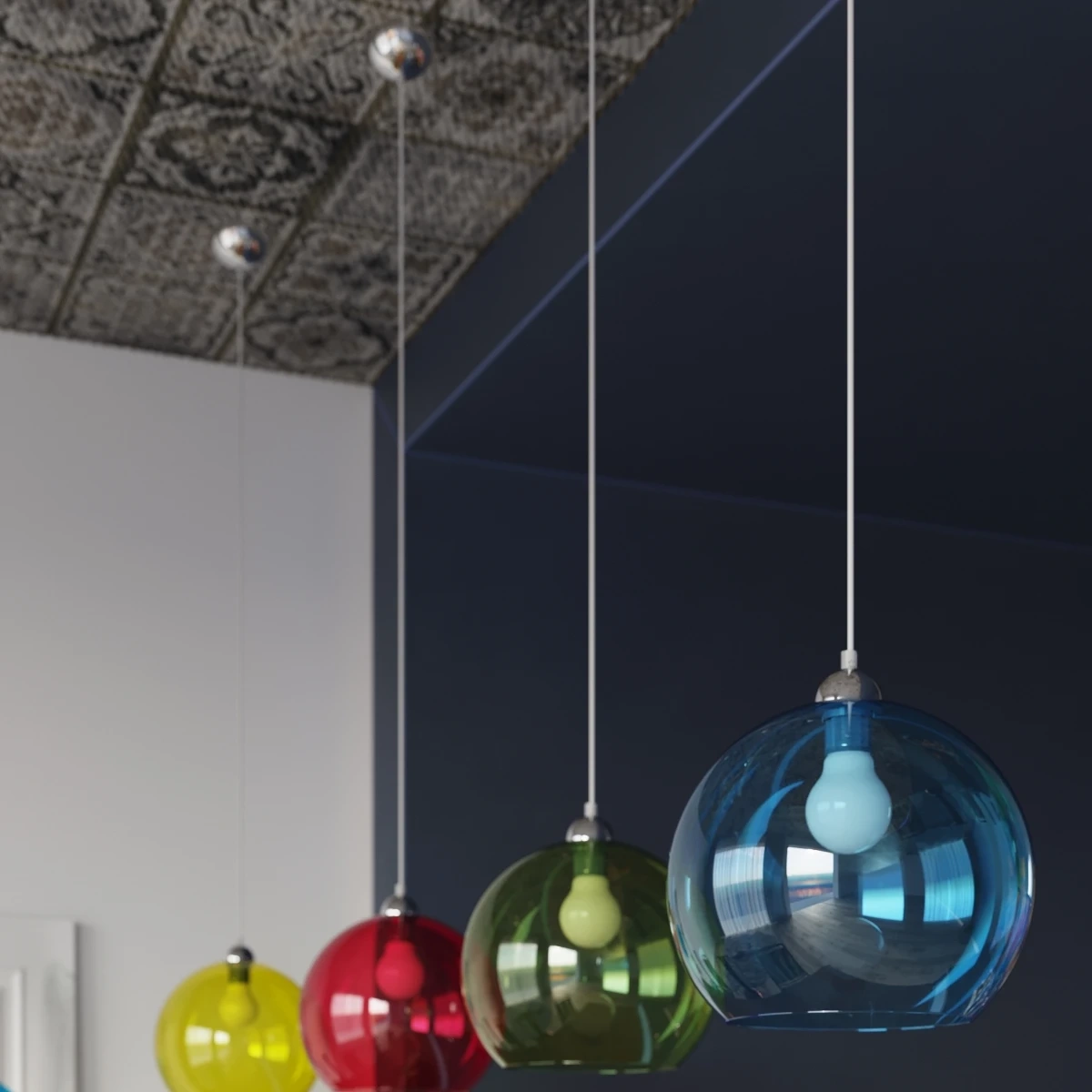Lampa wisząca BALL czerwona - obrazek 5