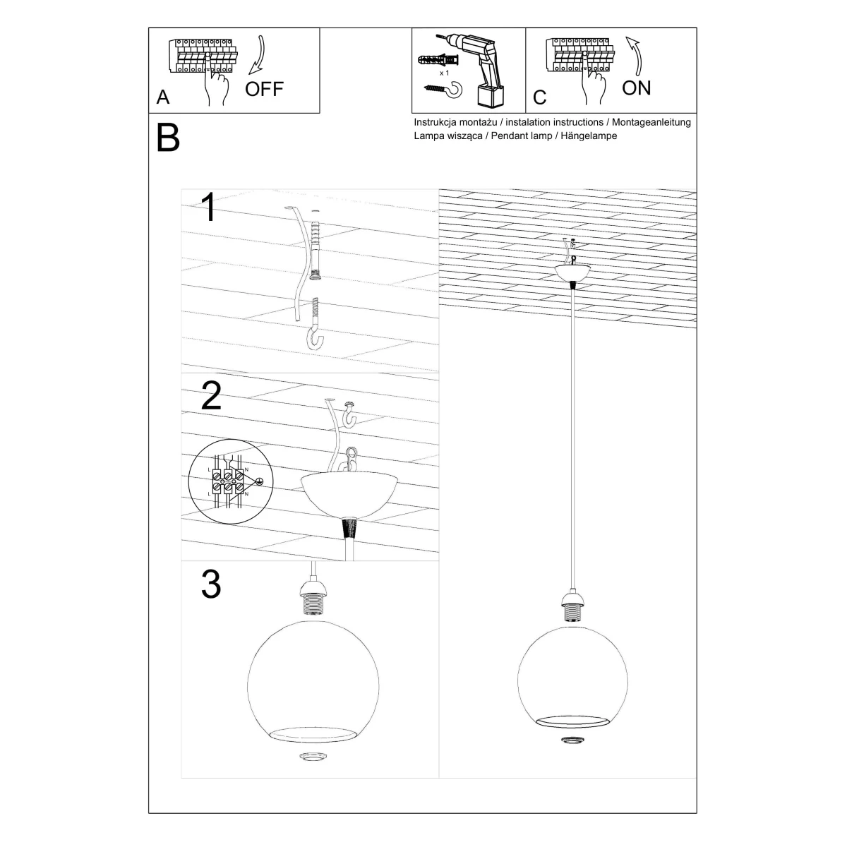 Lampa wisząca BALL zielona - obrazek 9