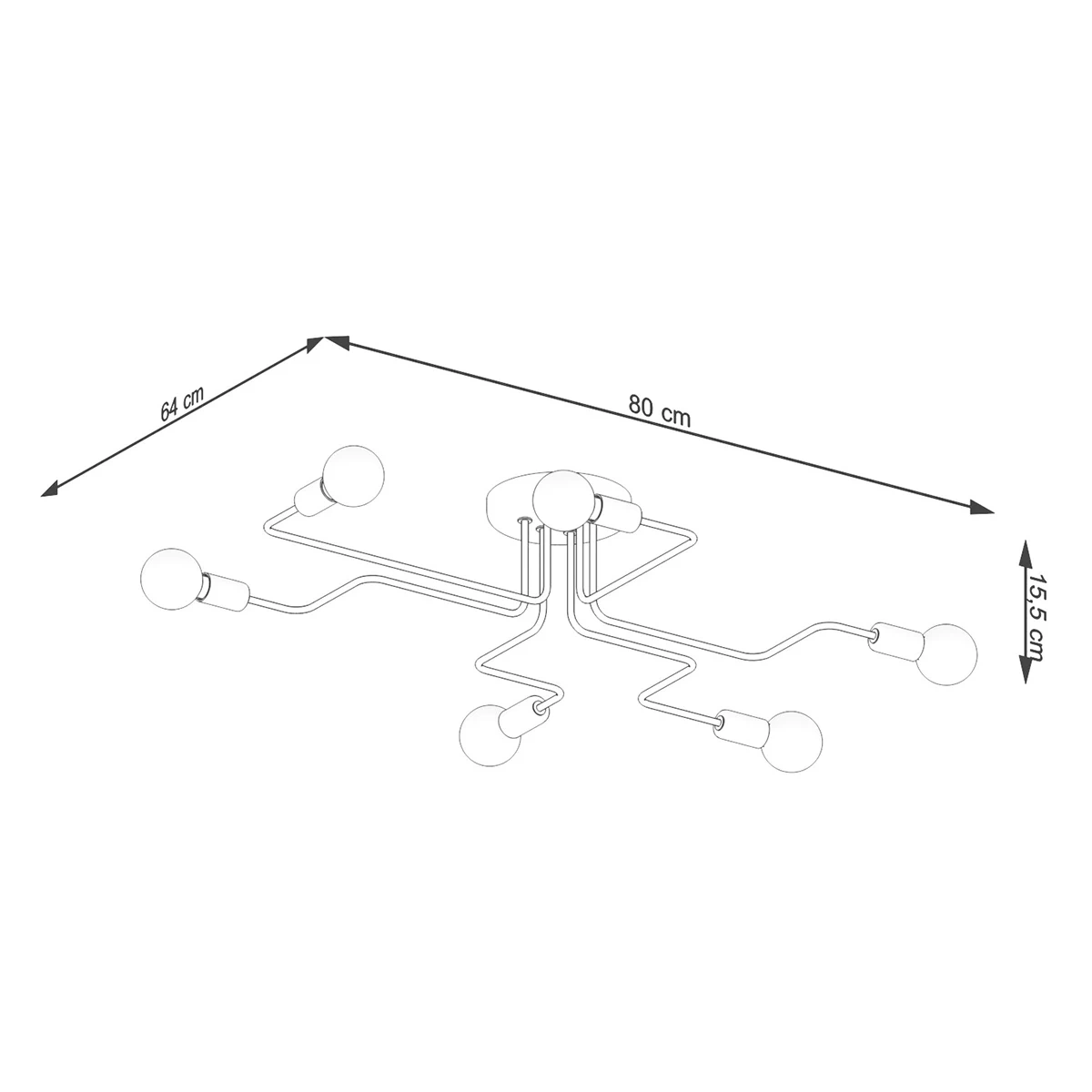 Żyrandol VECTOR 6 czarny - obrazek 8