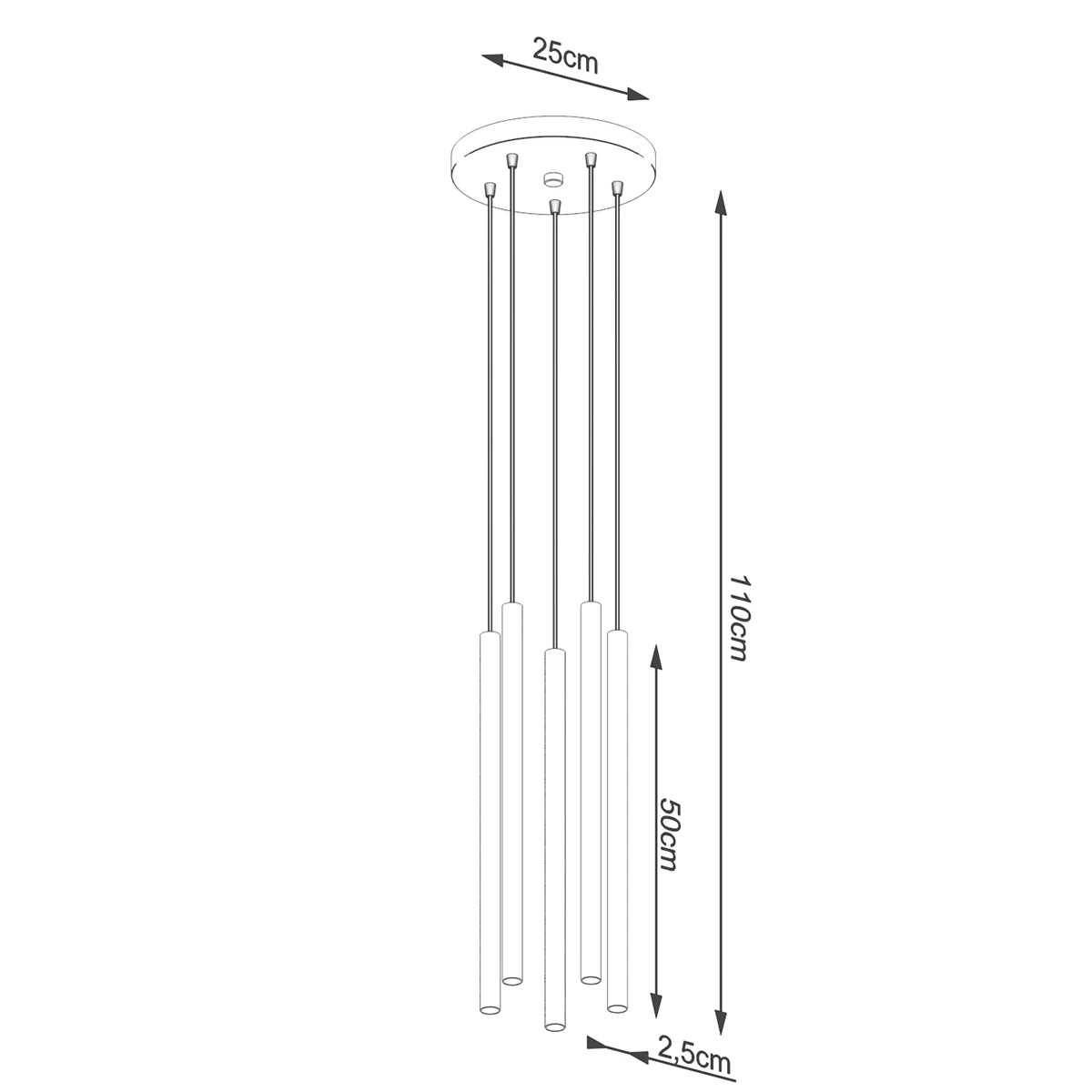 Lampa wisząca PASTELO 5P czarna - obrazek 9