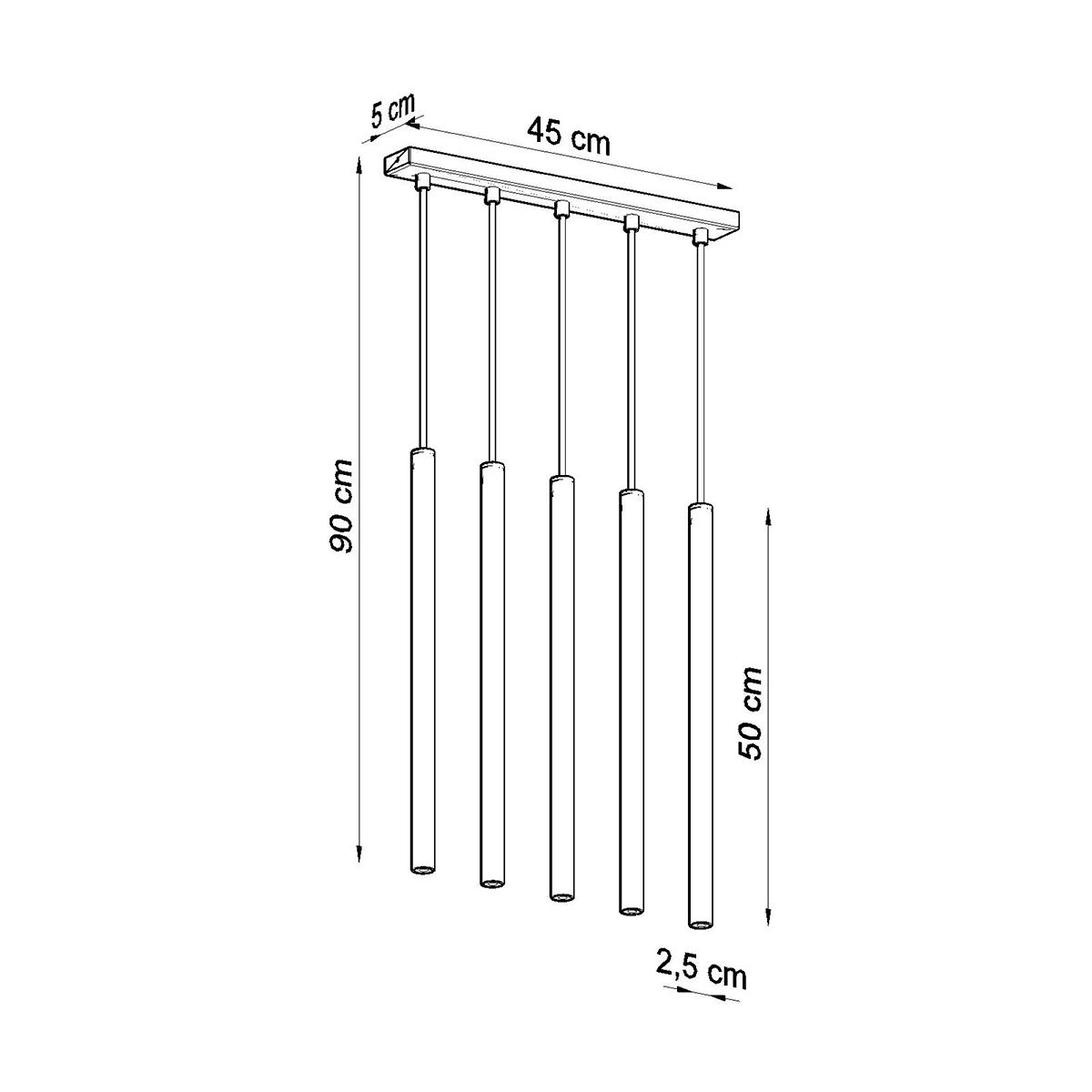Lampa Wisząca PASTELO 5L złoty połysk - obrazek 9