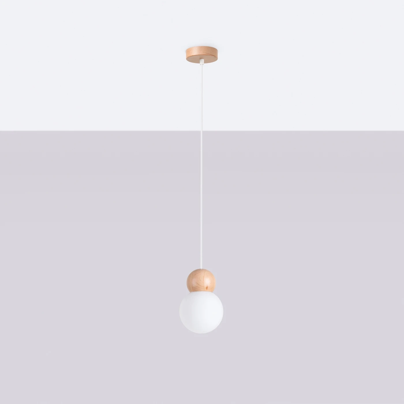 Lampa wisząca PEKKA 1 biała/naturalne drewno - obrazek 6