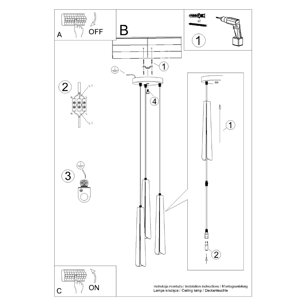 Lampa wisząca PRYSM 3P biała - obrazek 15
