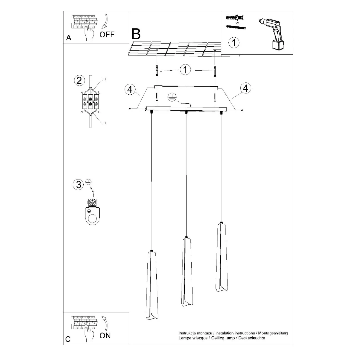 Lampa wisząca PRYSM 3L czarna - obrazek 15