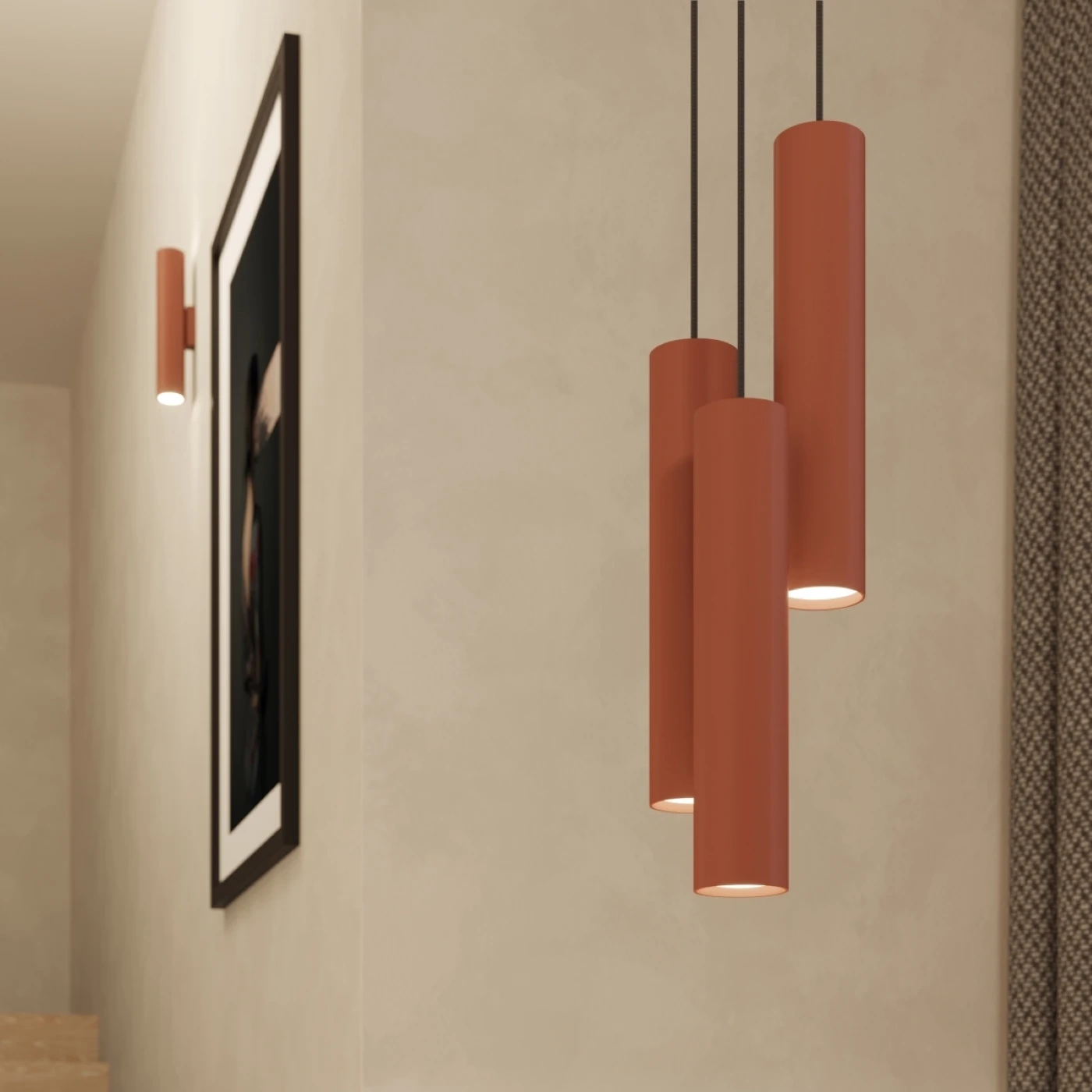 Lampa wisząca LAGOS 2 ochra czerwona - obrazek 5