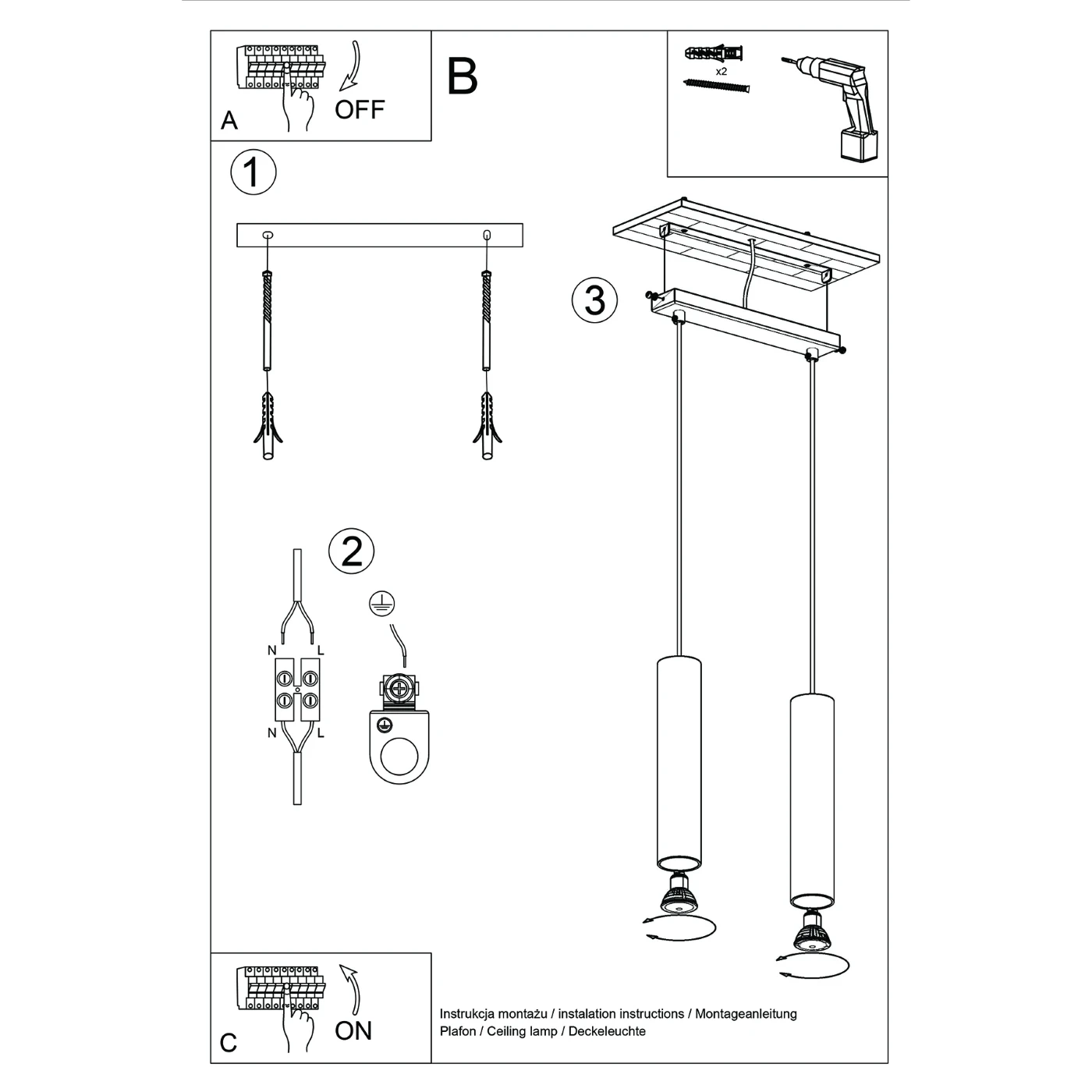 Lampa wisząca LAGOS 2 ochra czerwona - obrazek 12