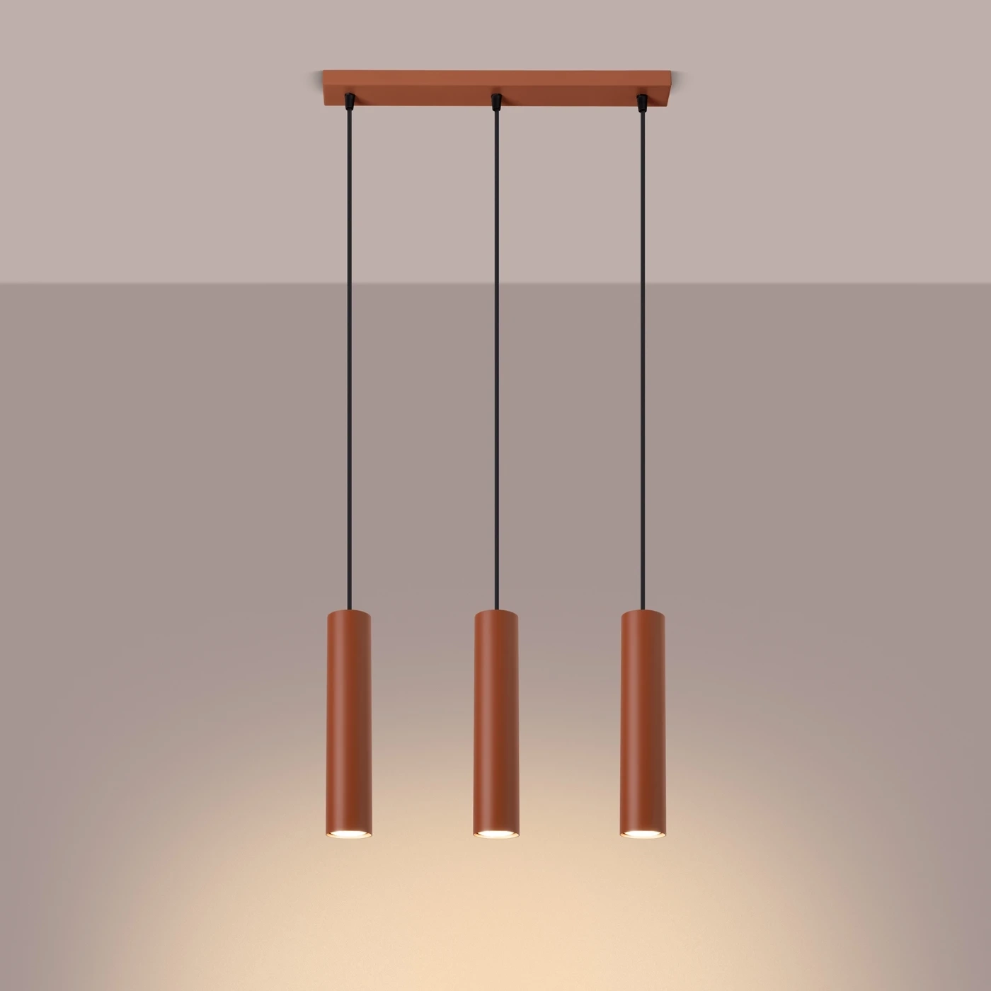 Lampa wisząca LAGOS 3L ochra czerwona - obrazek 7