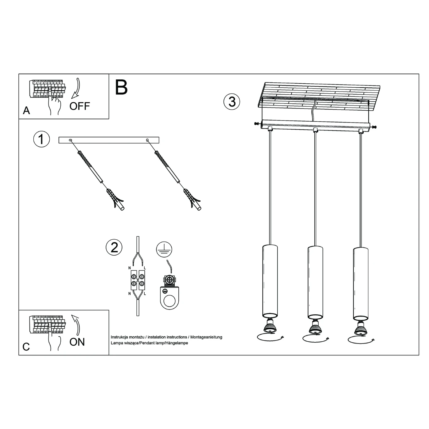 Lampa wisząca LAGOS 3L ochra czerwona - obrazek 12