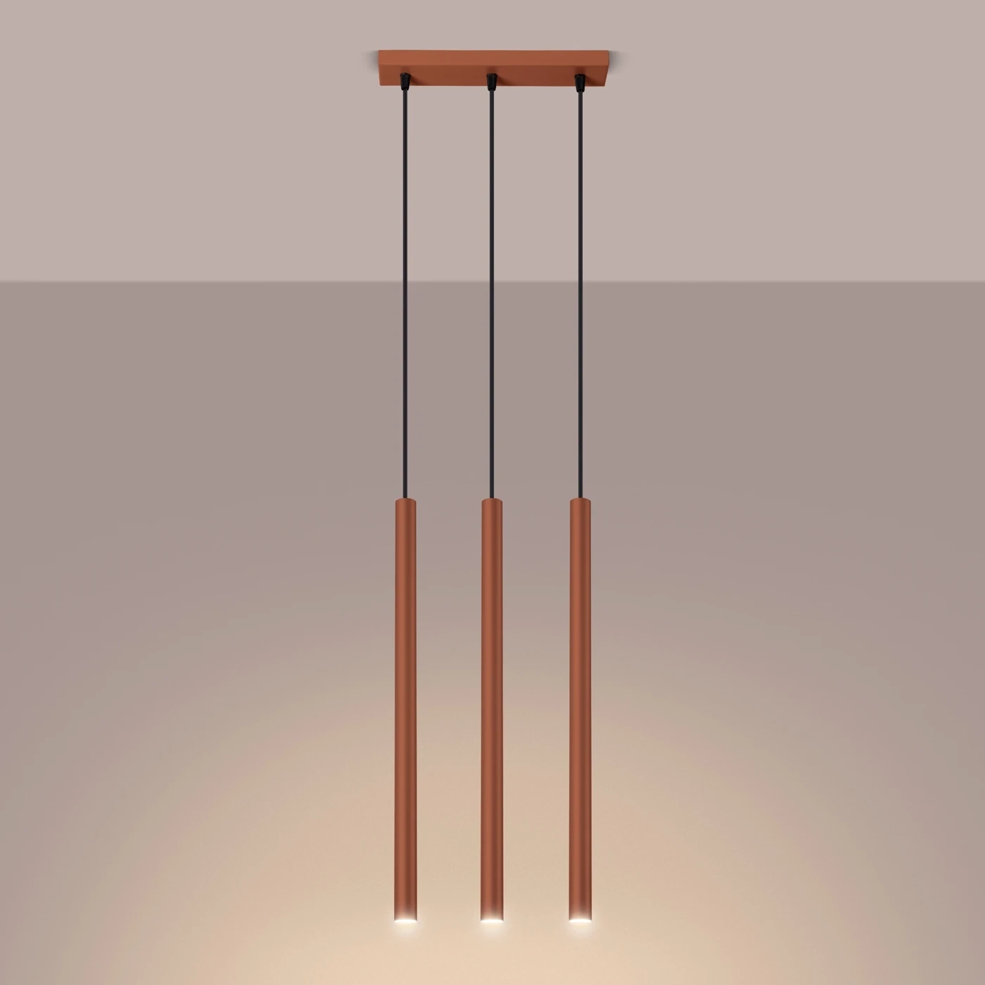 Lampa wisząca PASTELO 3 ochra czerwona - obrazek 7
