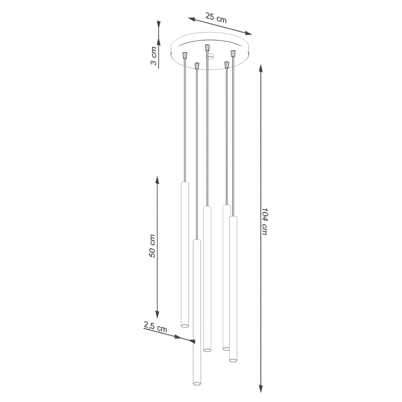 Lampa wisząca PASTELO 5P ochra czerwona - obrazek 9