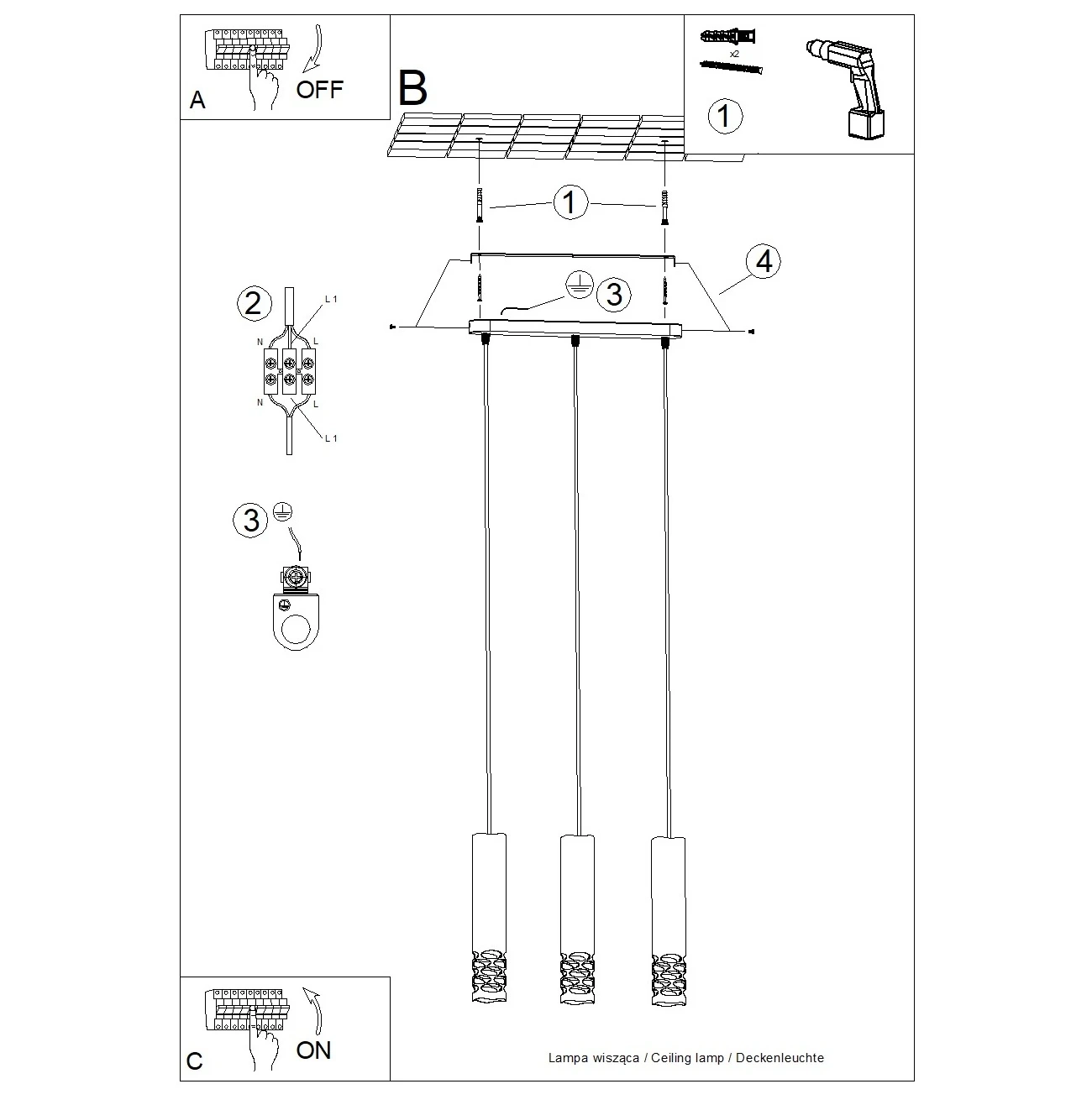 Lampa wisząca LIRO 3L biały - obrazek 15