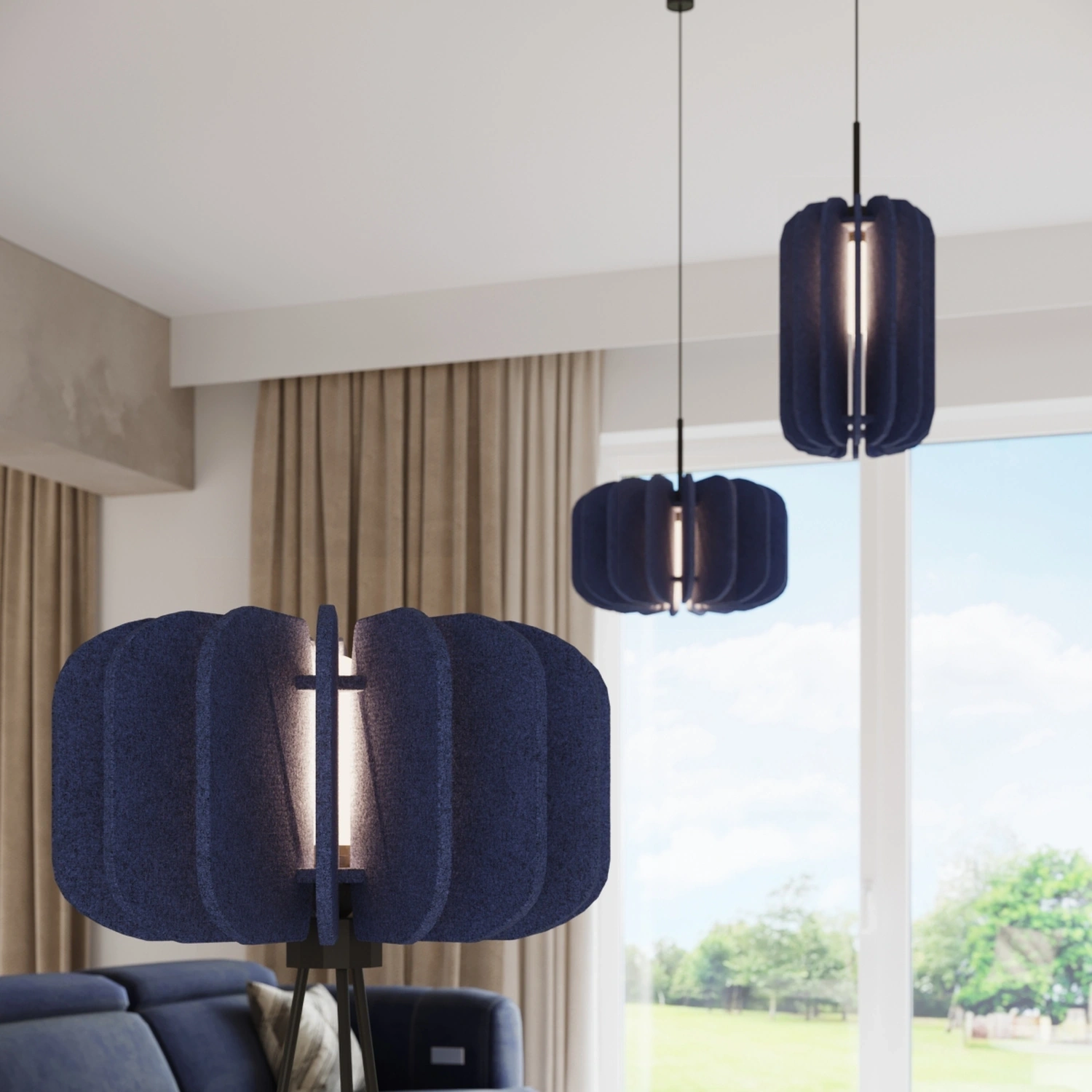 Lampa podłogowa MULA 45 granatowa - obrazek 5