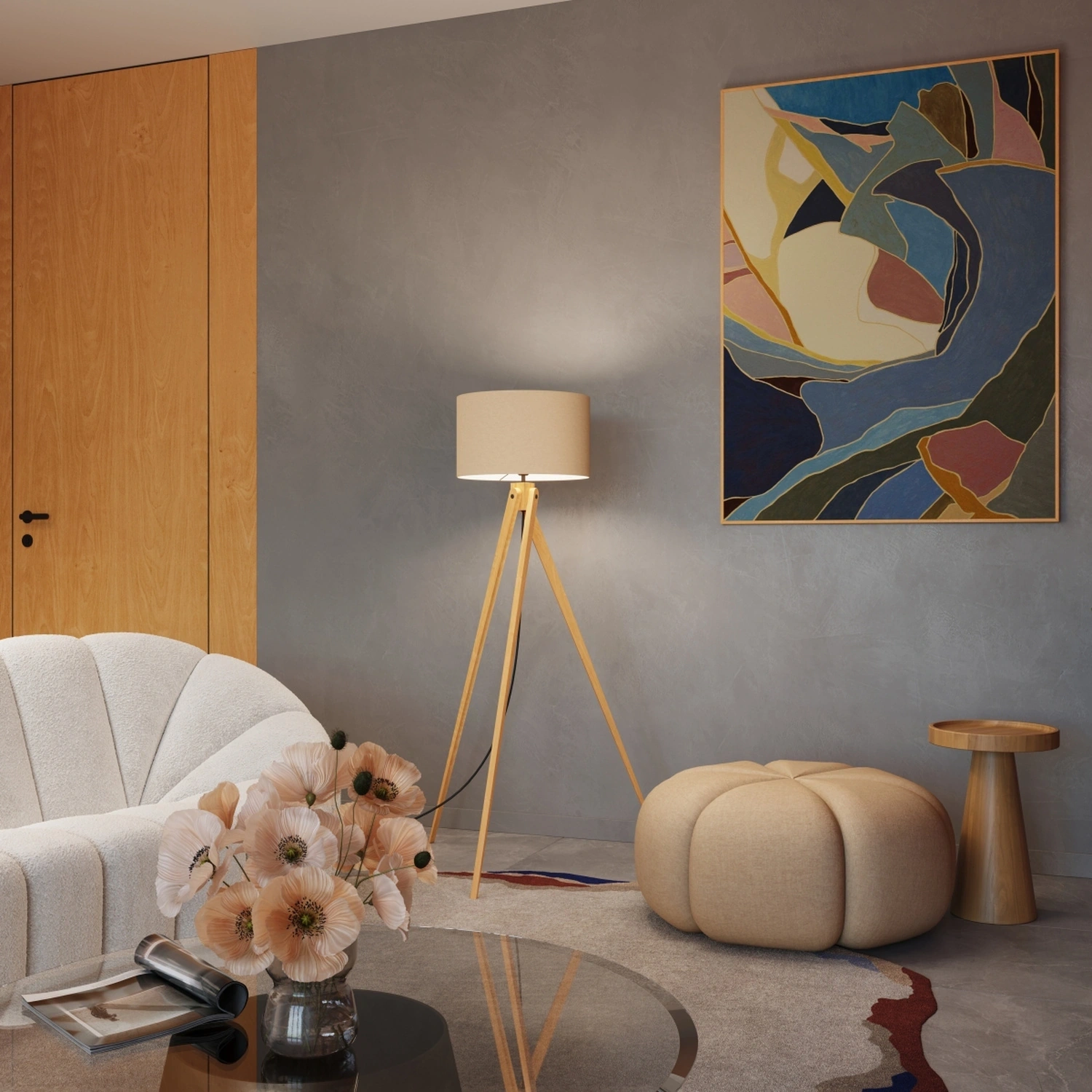 Lampa podłogowa NATT taupe - obrazek 4